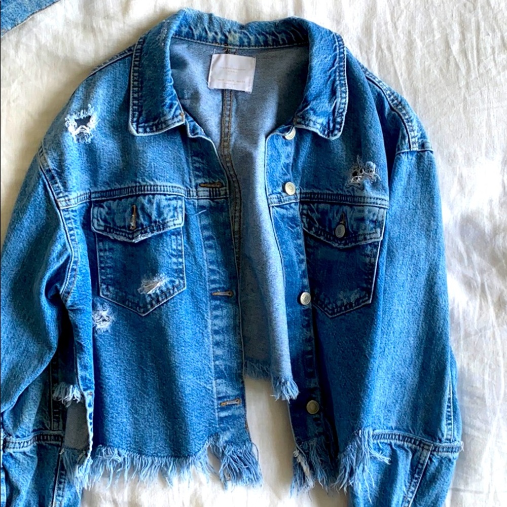 ZARA cropped denim jacket